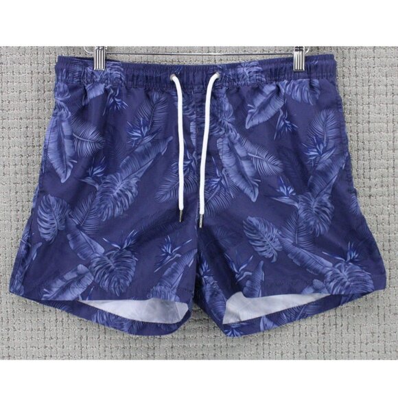 Jack & Jones Board Shorts Mens Navy Blue Floral Pattern Drawstring Surfing Large - Picture 1 of 8